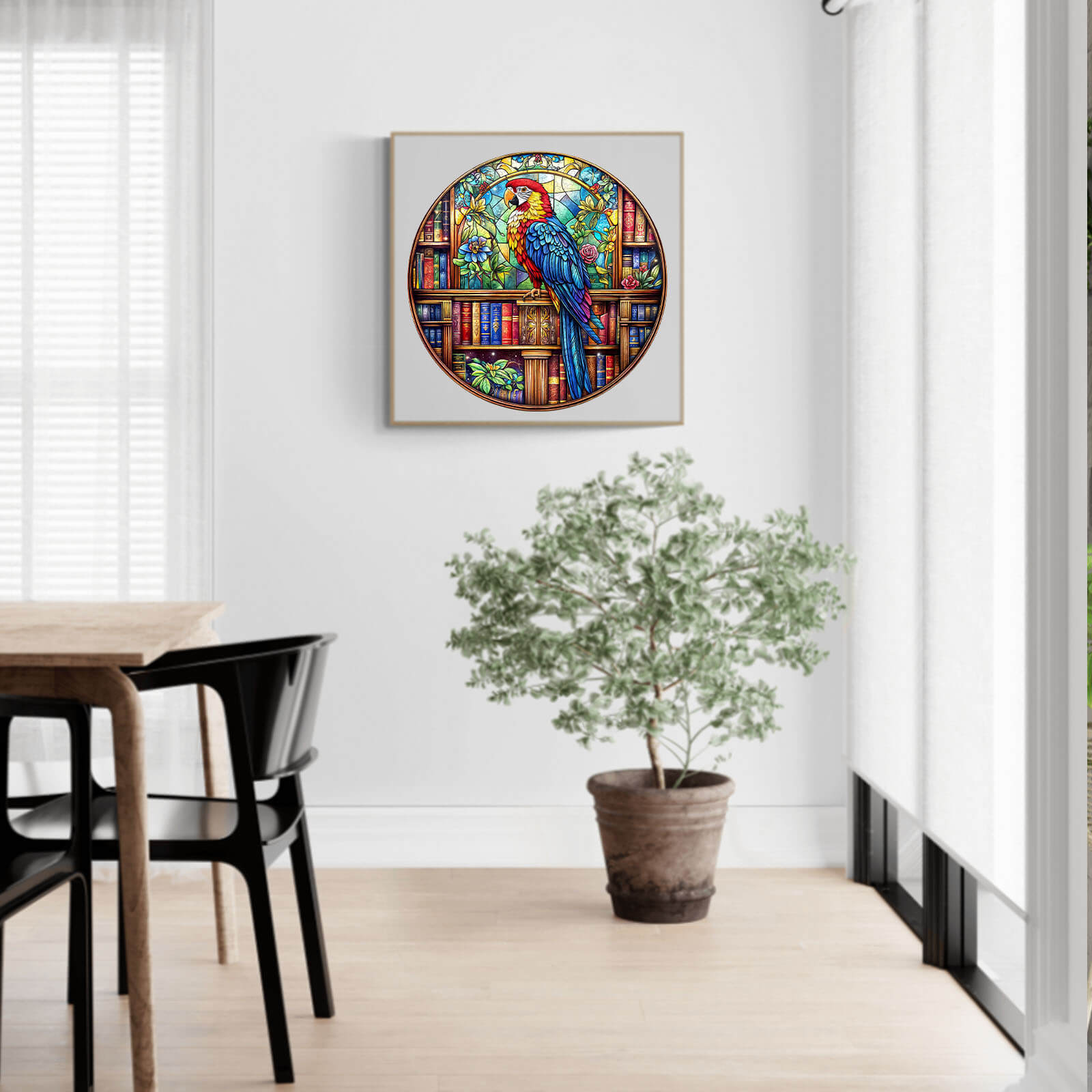 Library Parrot Wooden Jigsaw Puzzle