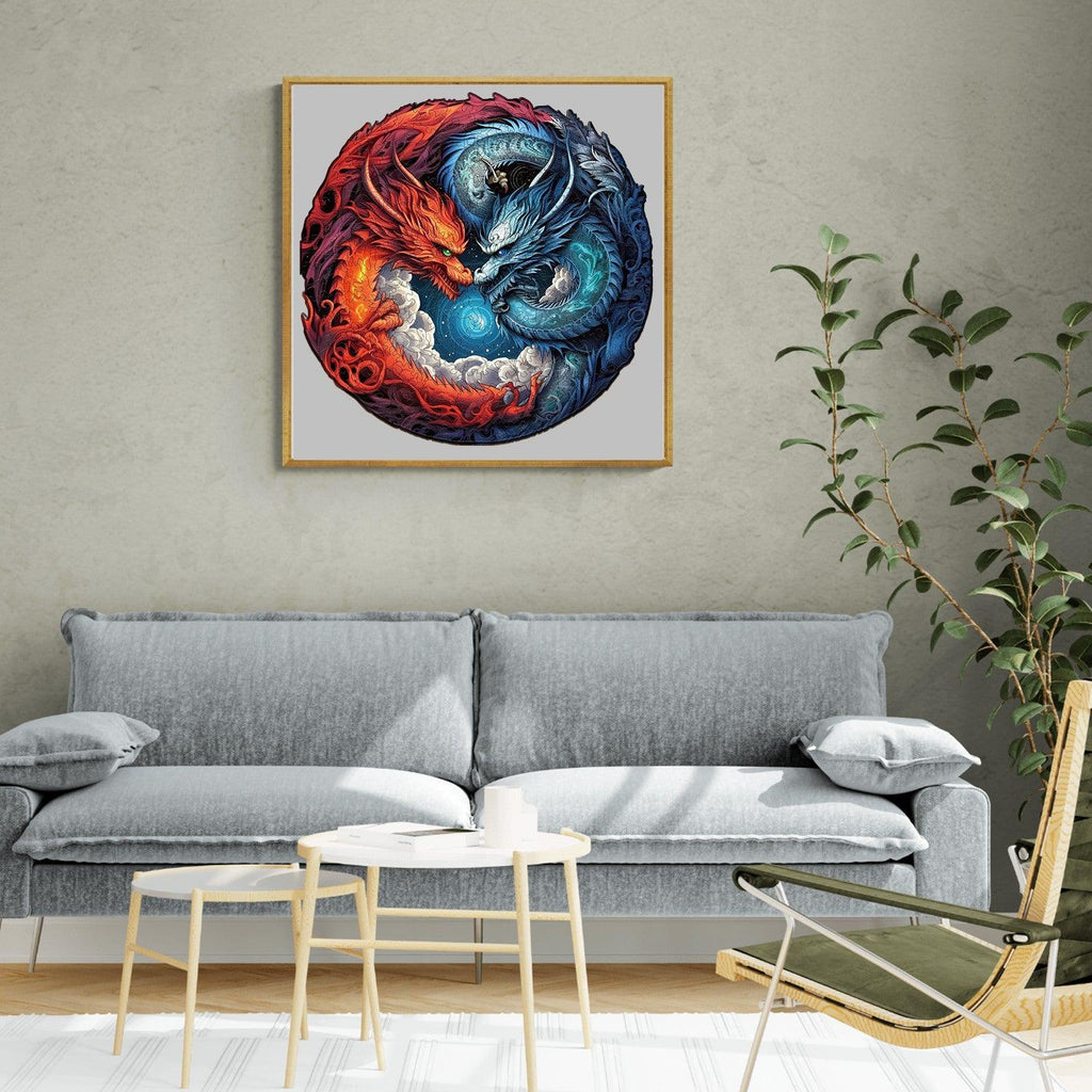 Yin-Yang Dragon-2 Wooden Jigsaw Puzzle