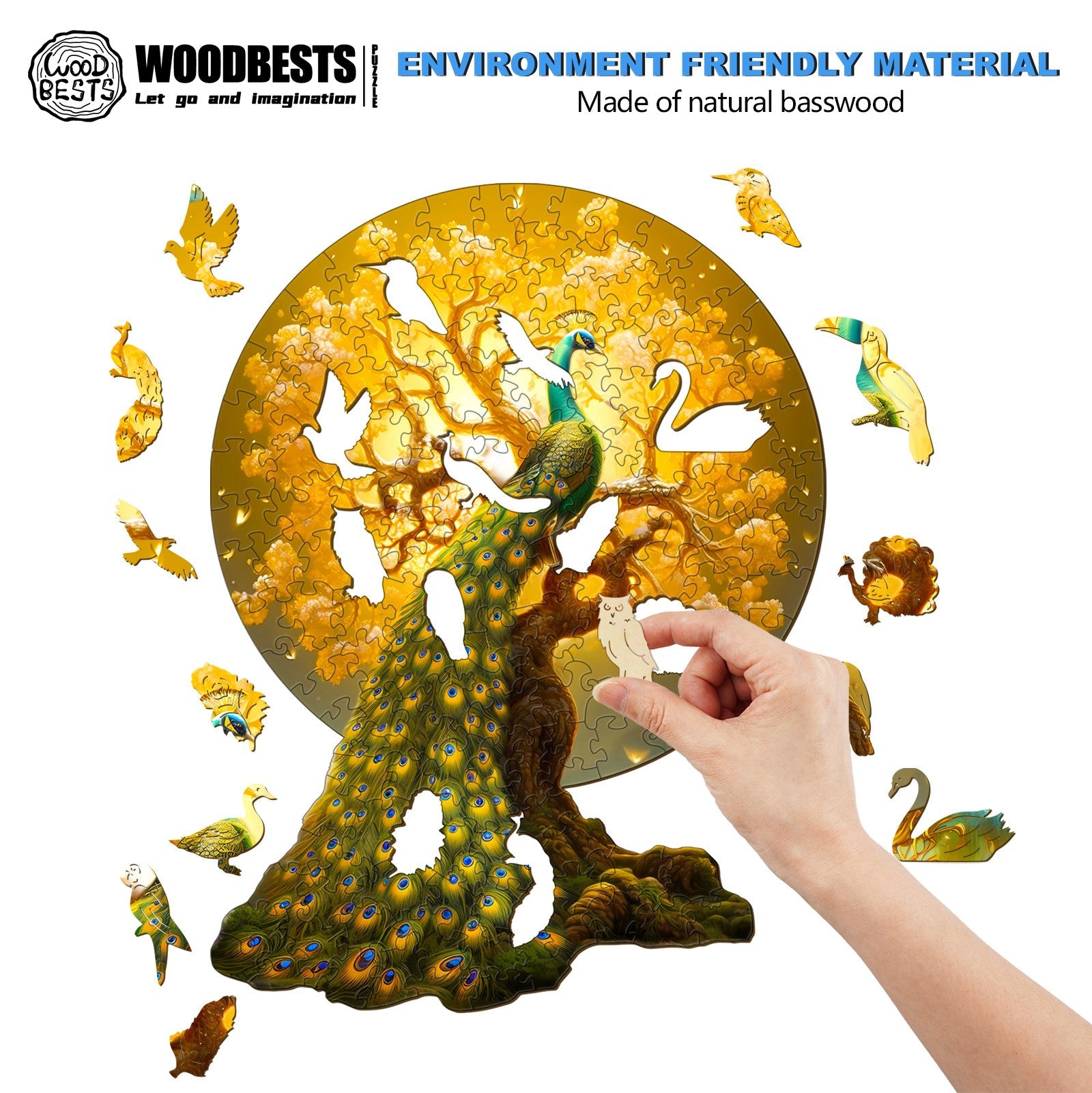 Noble Peacock-2 Wooden Jigsaw Puzzle