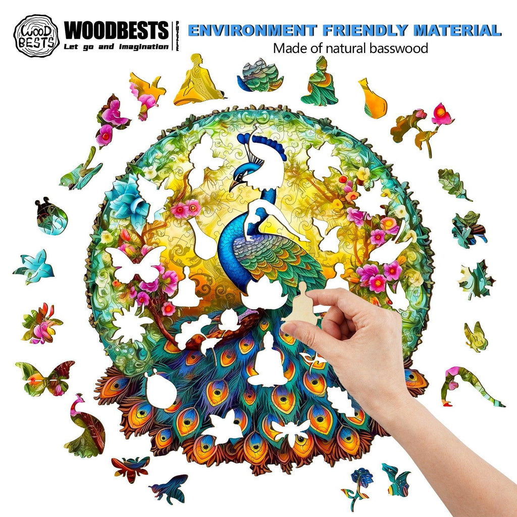 Uncharted Peacock Wooden Jigsaw Puzzle