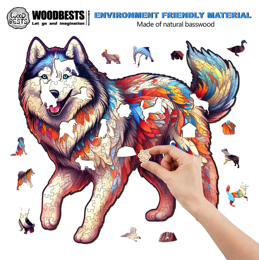 Husky Dog Wooden Jigsaw Puzzle