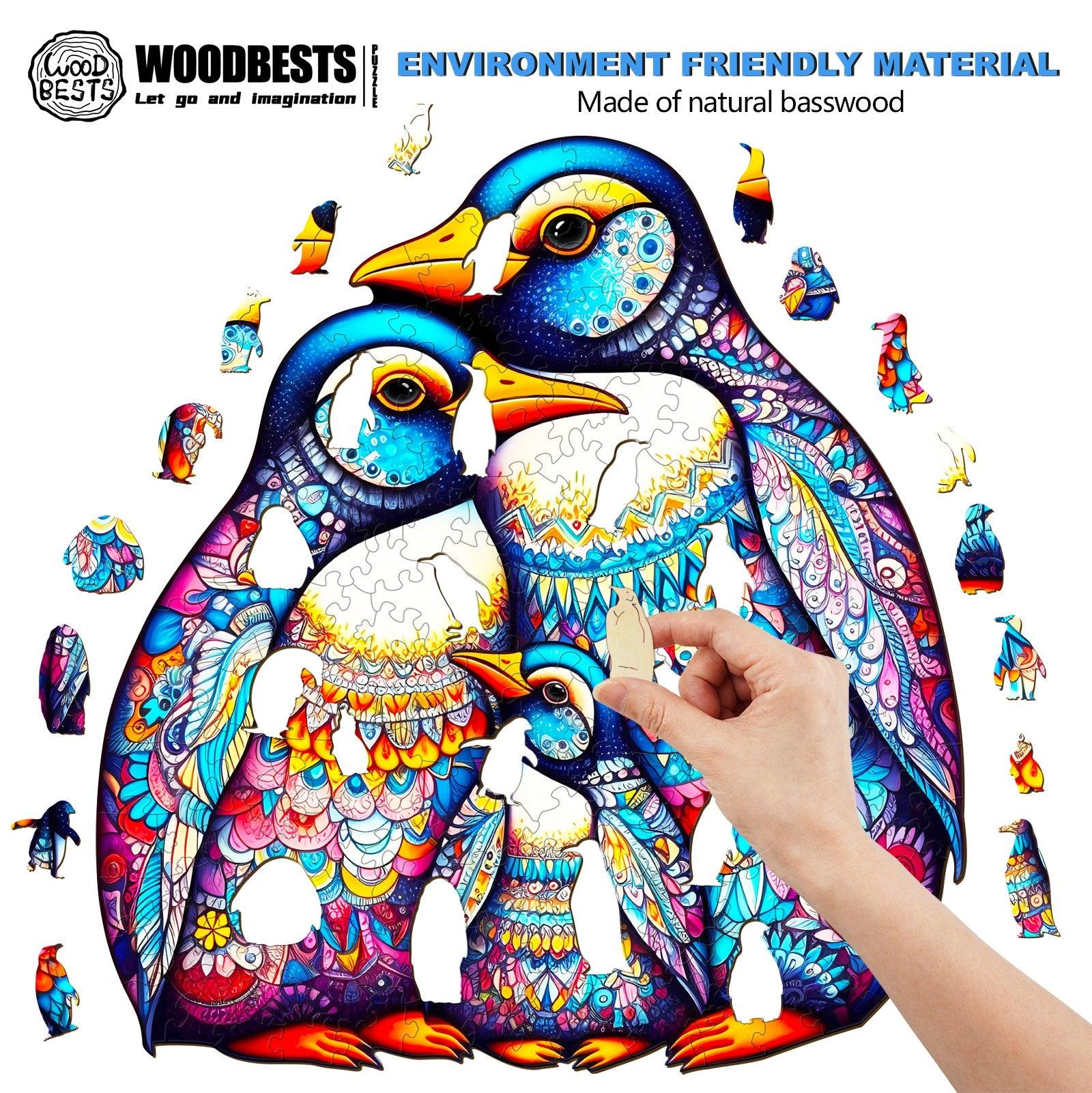 Penguin Family - 2 Wooden Jigsaw Puzzle