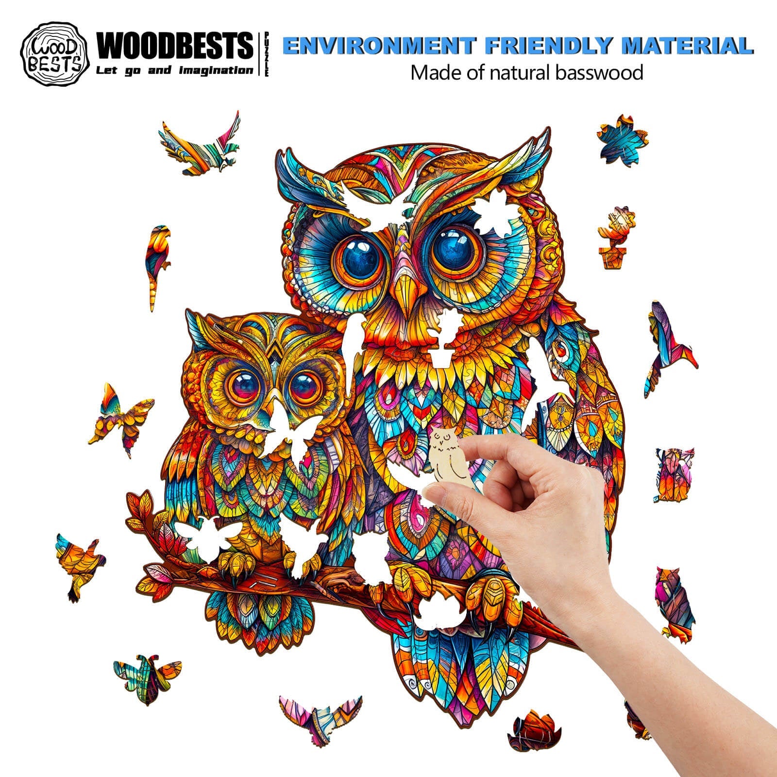 Owl family-3 Wooden Jigsaw Puzzle