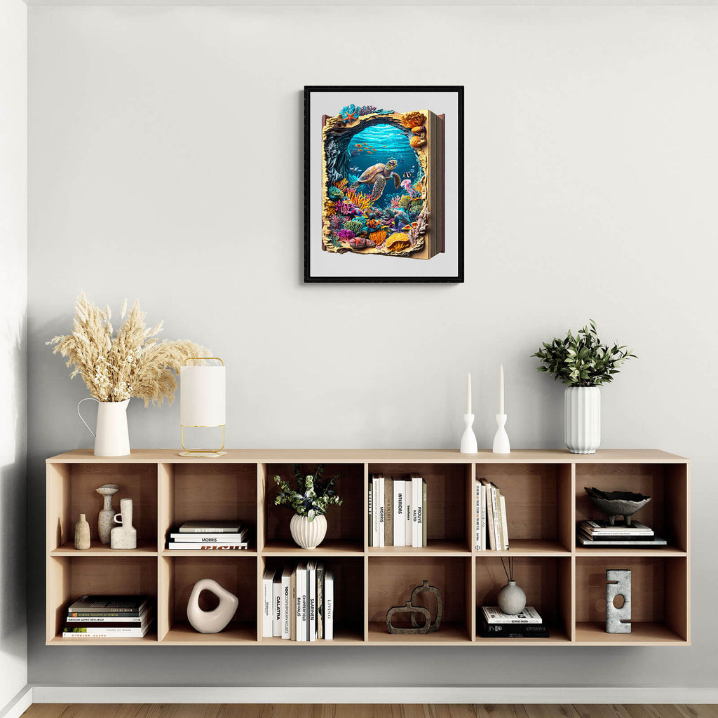 Deep Blue Wooden Jigsaw Puzzle
