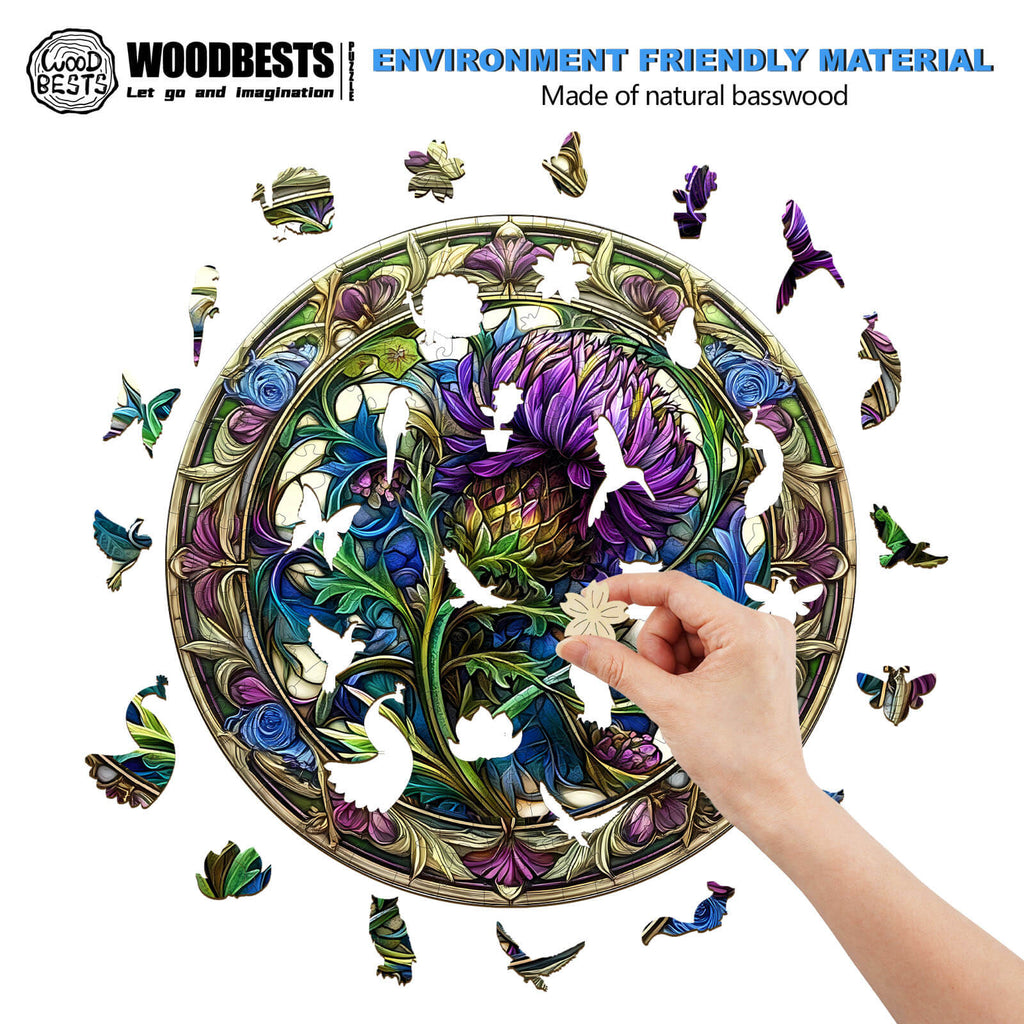 Scotch Thistle Wooden Jigsaw Puzzle