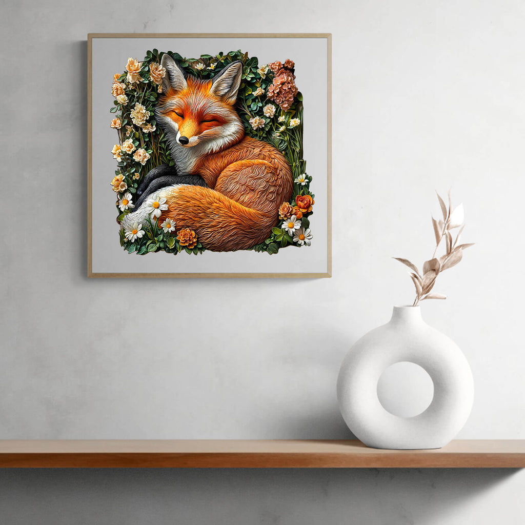 fox in grass Wooden Jigsaw Puzzle