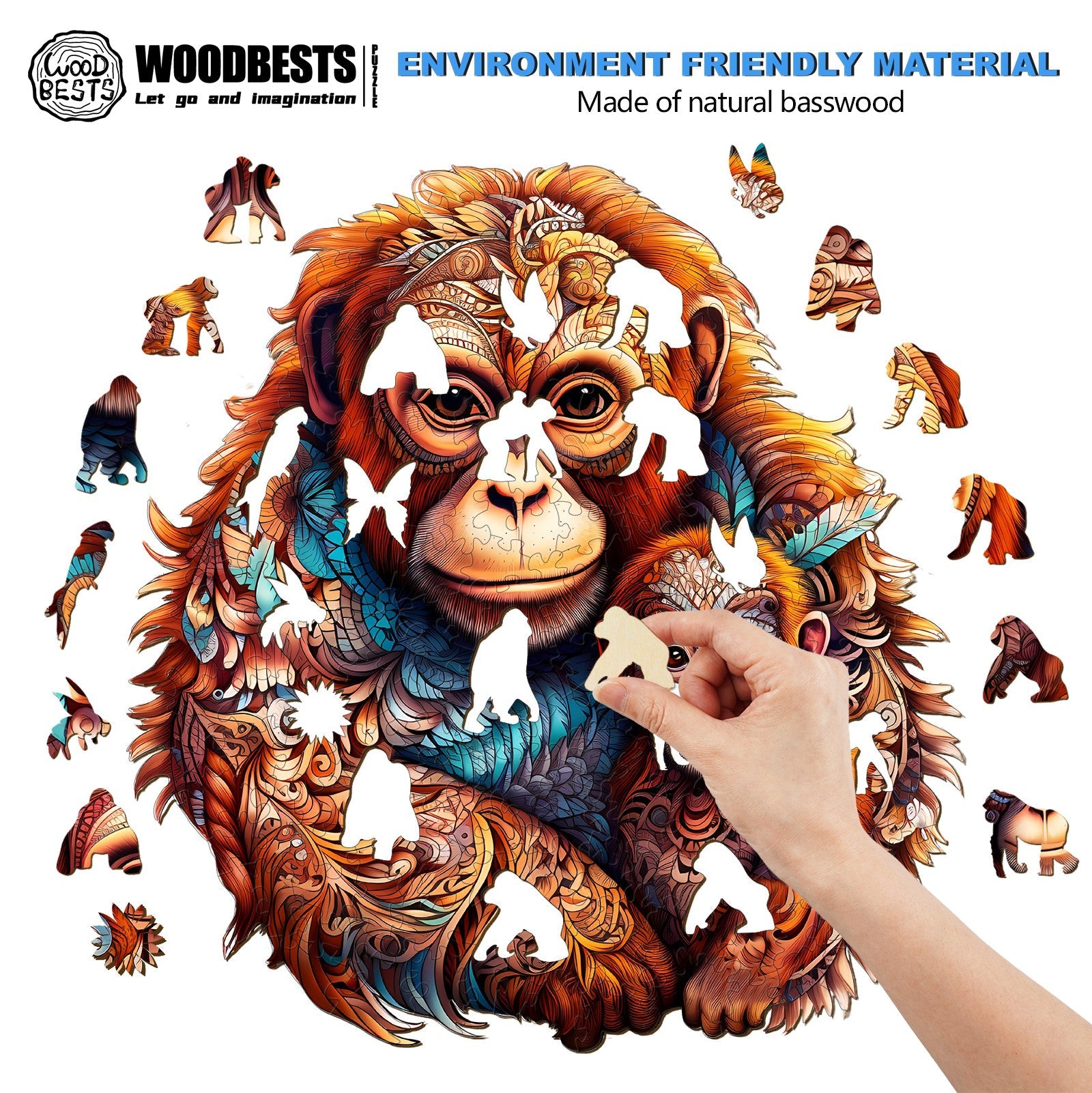 Orangutan Family Wooden Jigsaw Puzzle