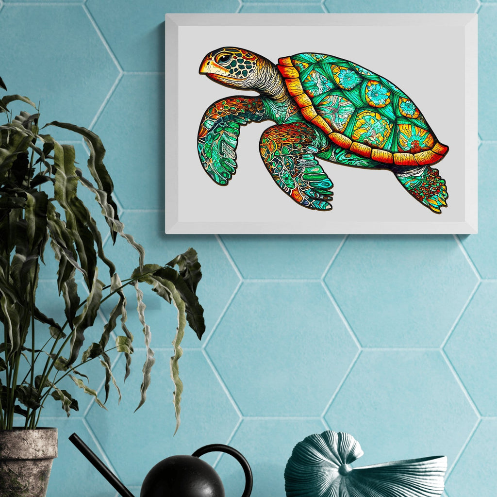 Mysterious Sea Turtle Wooden Jigsaw Puzzle