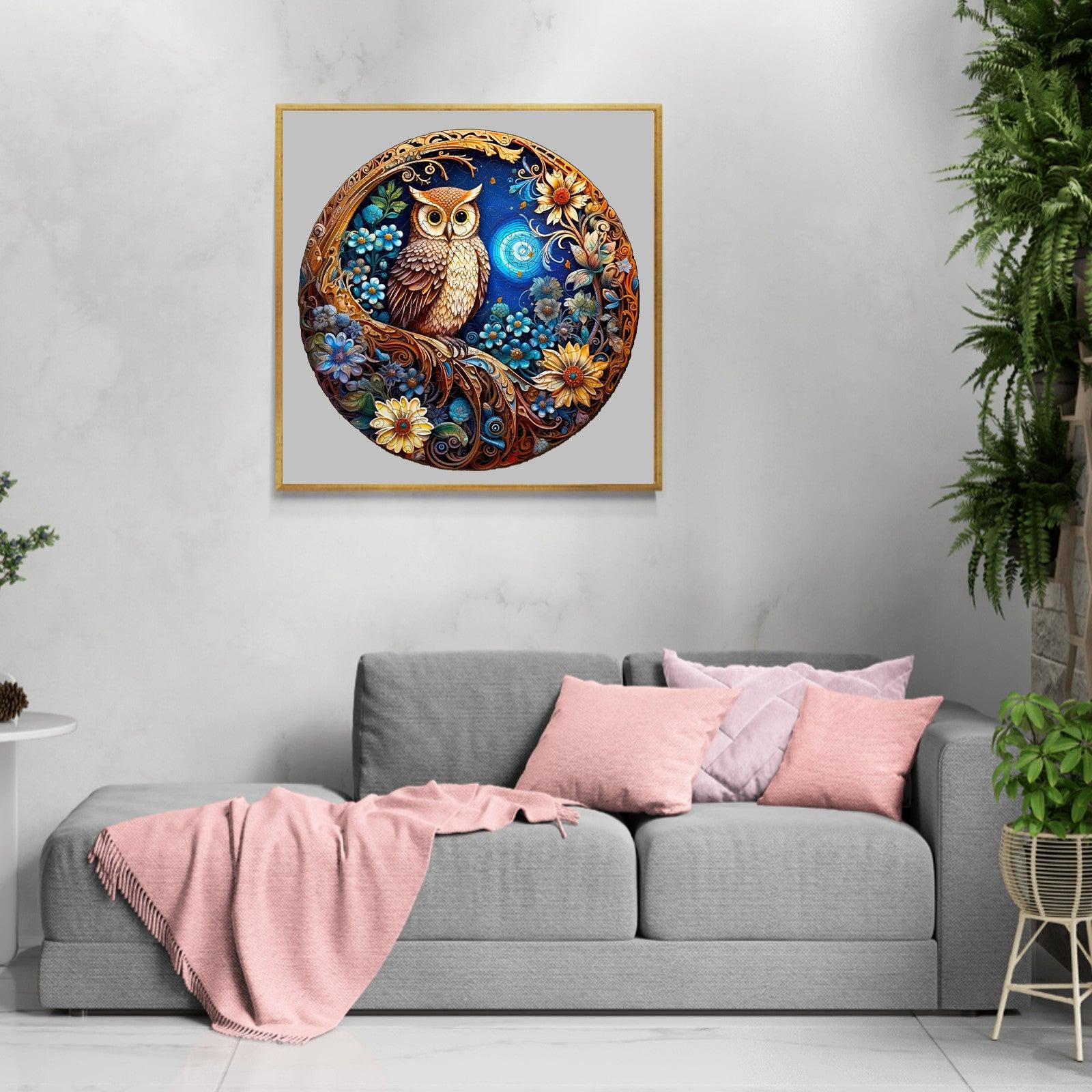 Moonlight Owl Wooden Jigsaw Puzzle
