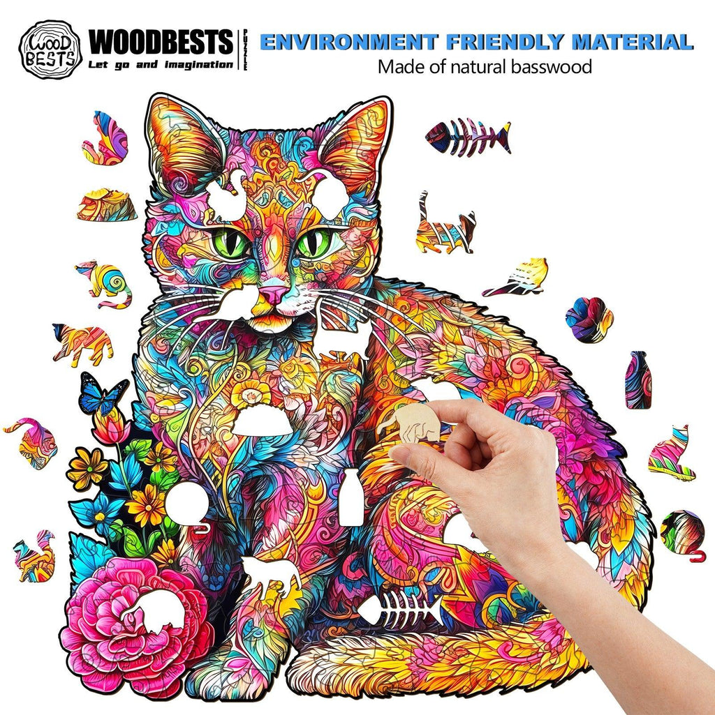 Naughty Cat Wooden Jigsaw Puzzle