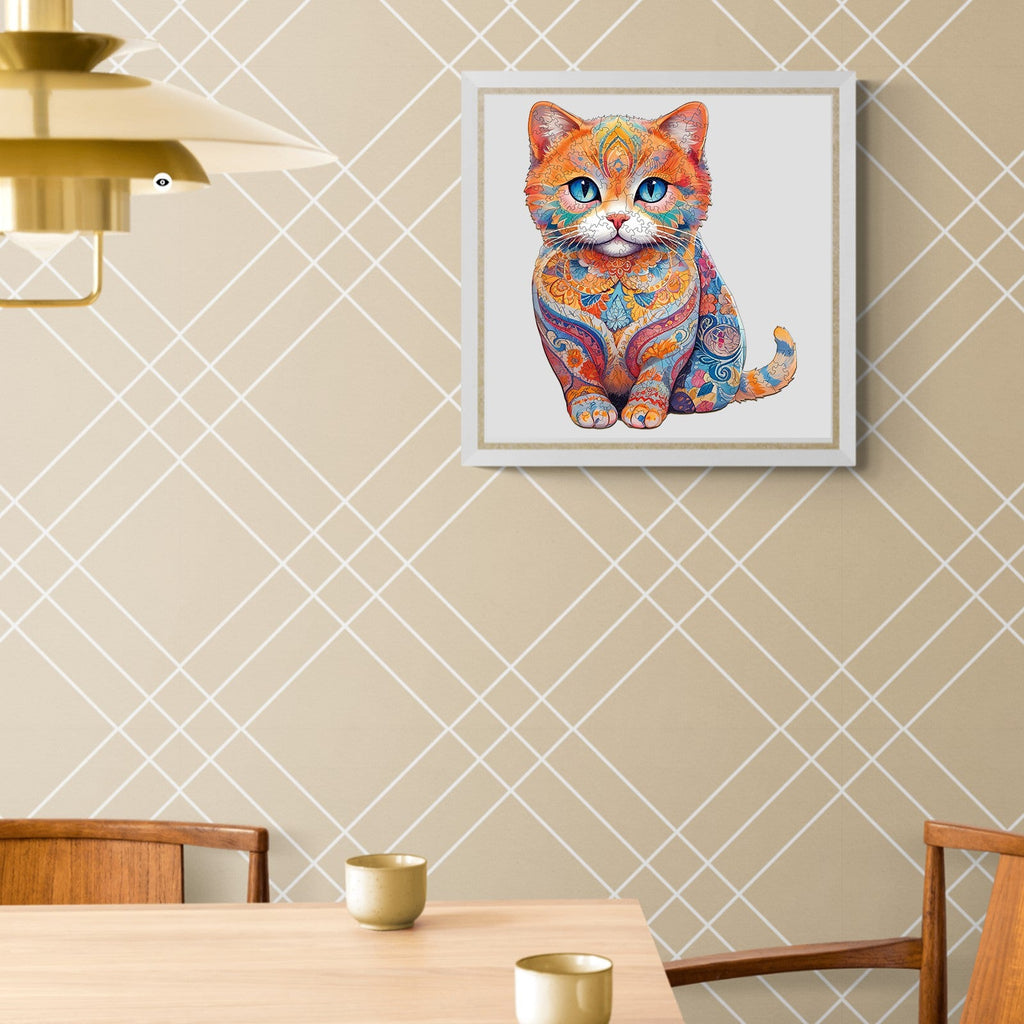 Cute Scottish Cat Wooden Jigsaw Puzzle