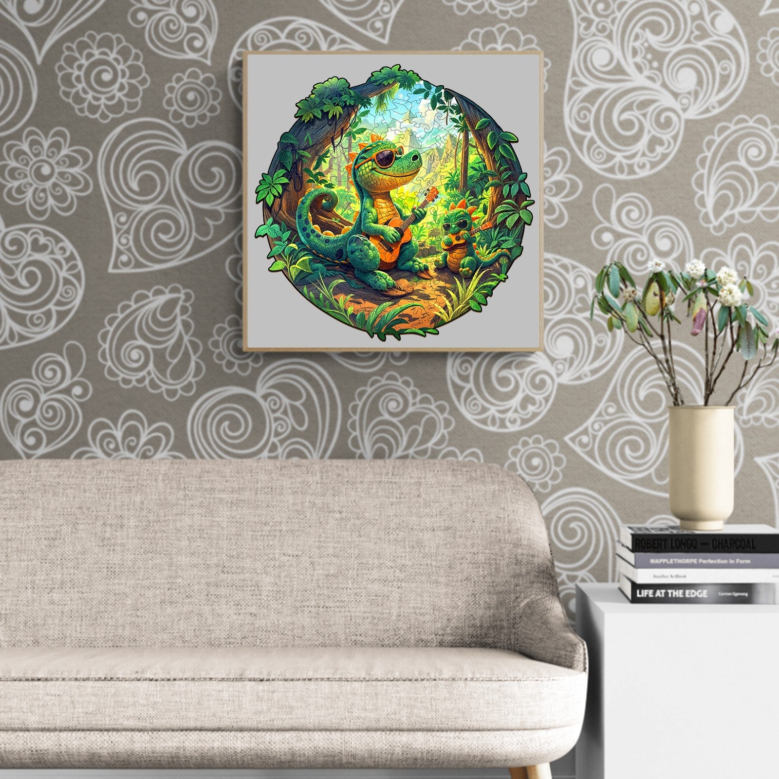 Rock Dinosaur-1 Wooden Jigsaw Puzzle