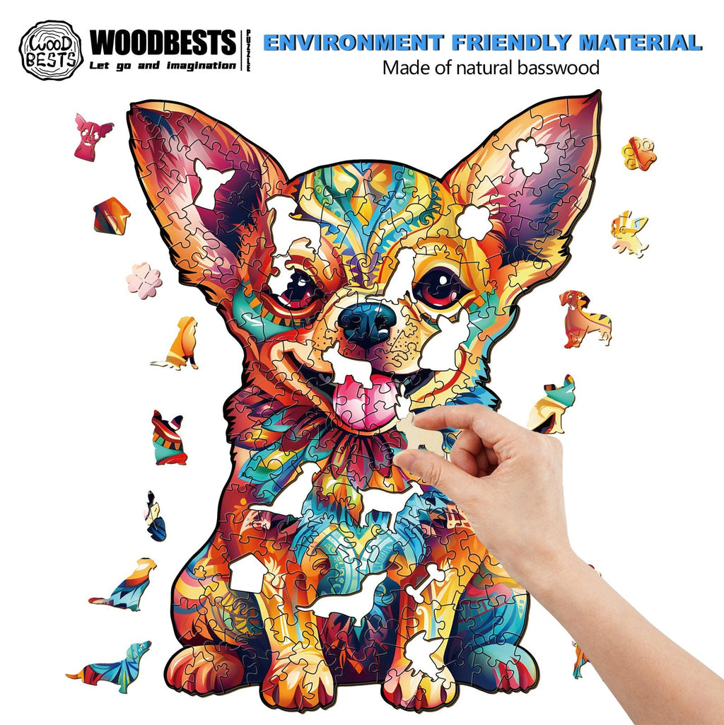 Cute Chihuahua Wooden Jigsaw Puzzle