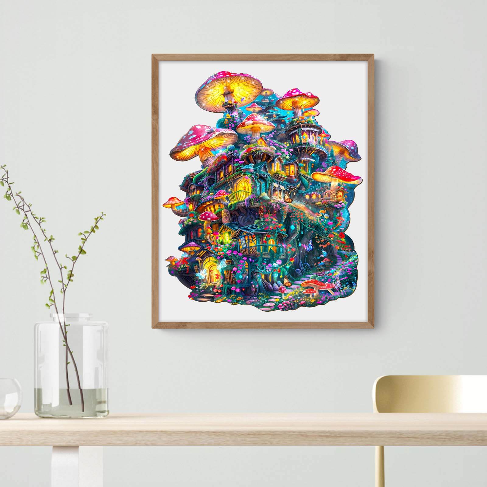 Dreamy Mushroom Wooden Jigsaw Puzzle