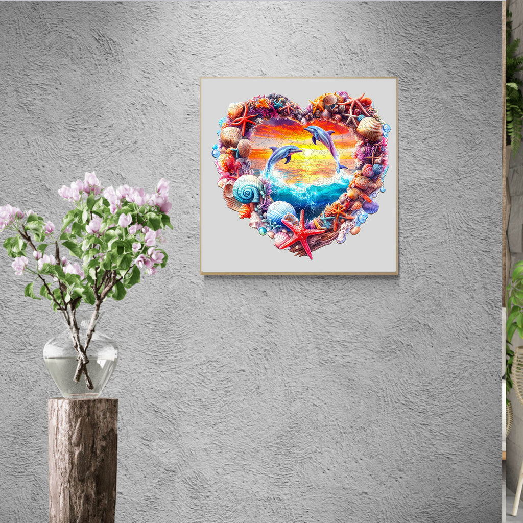 Coral and Dolphin Wooden Jigsaw Puzzle