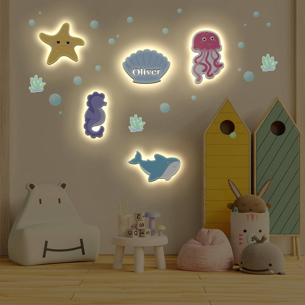 Personalized  Baby's Room Wall Light Marine Theme Set