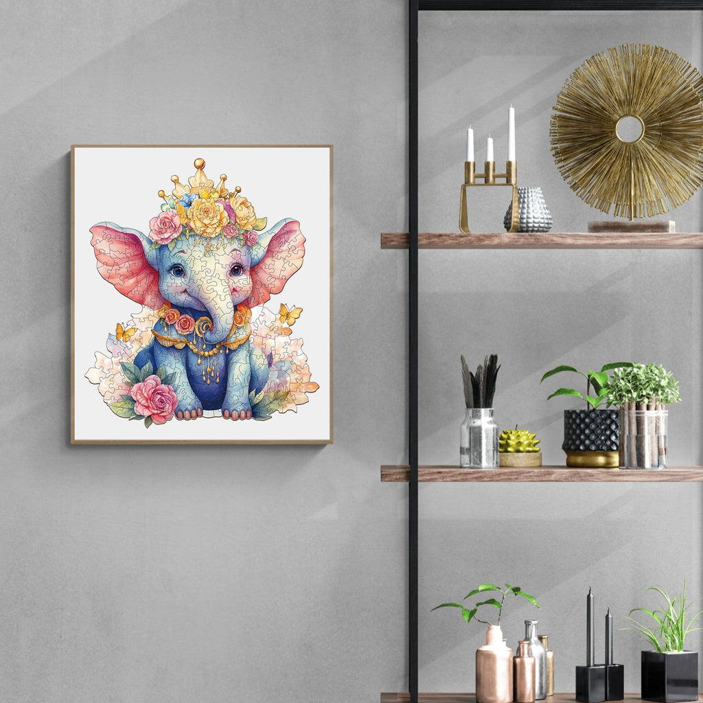 Crowned Elephant Wooden Jigsaw Puzzle