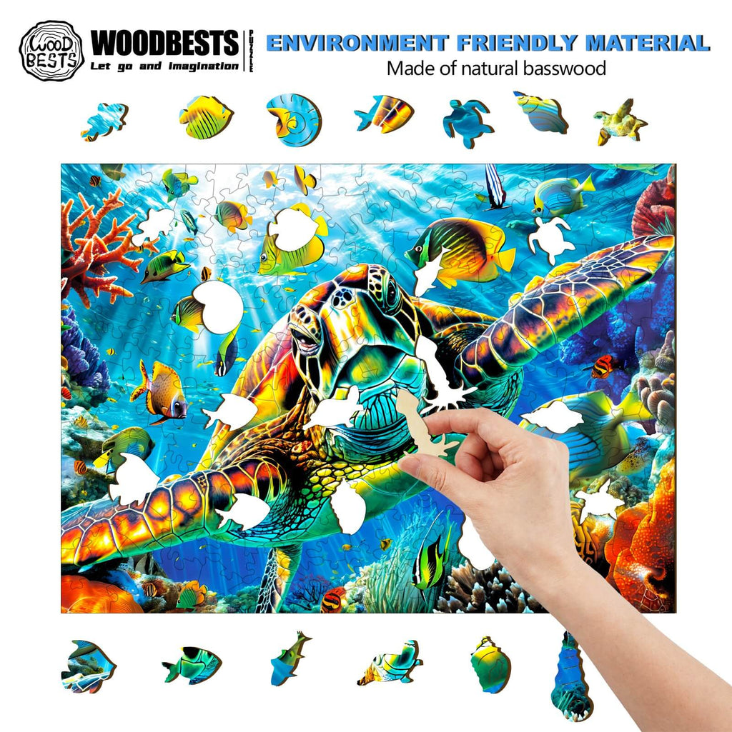 Turtle Explorer Wooden Jigsaw Puzzle