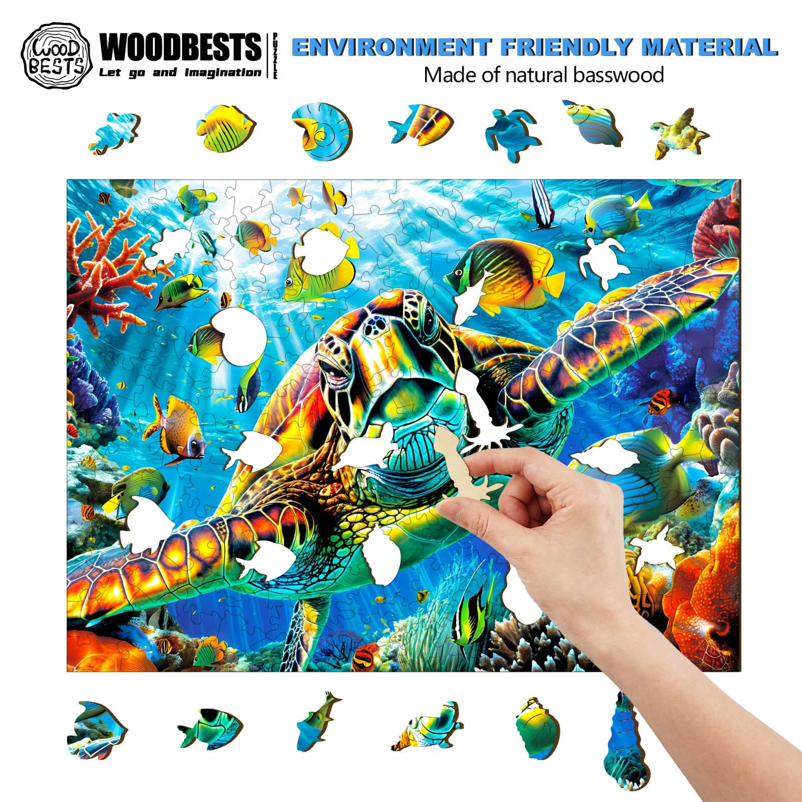 Turtle Explorer Wooden Jigsaw Puzzle