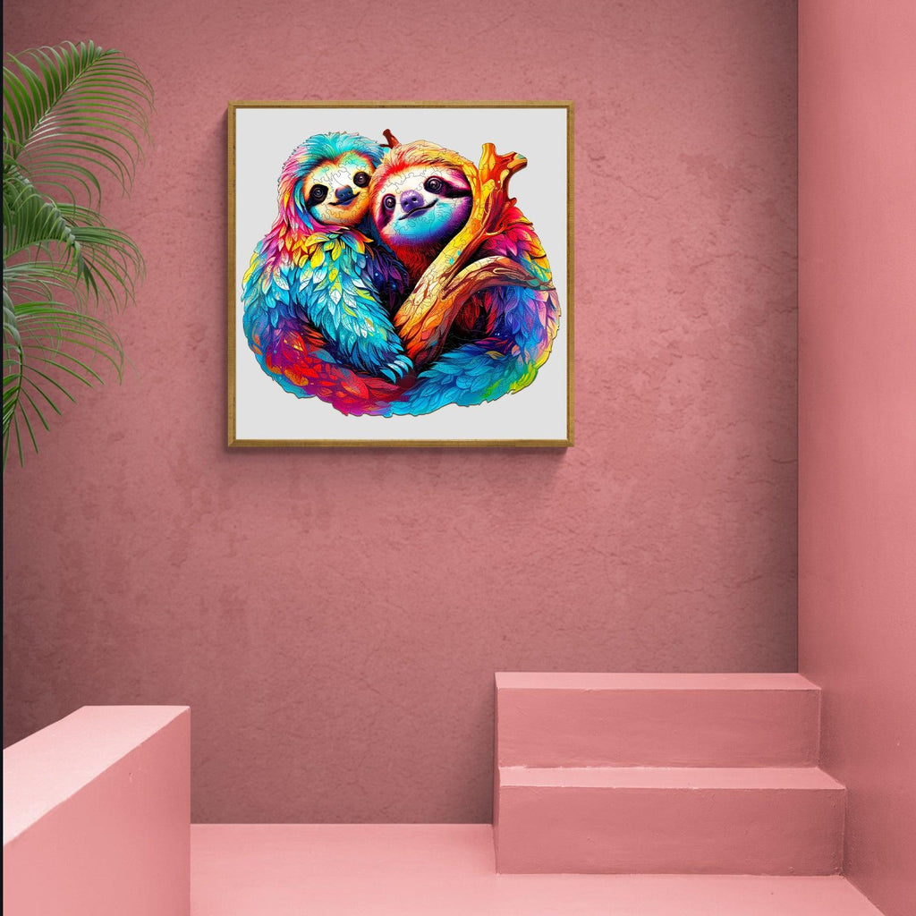 Sloth Couple Wooden Jigsaw Puzzle
