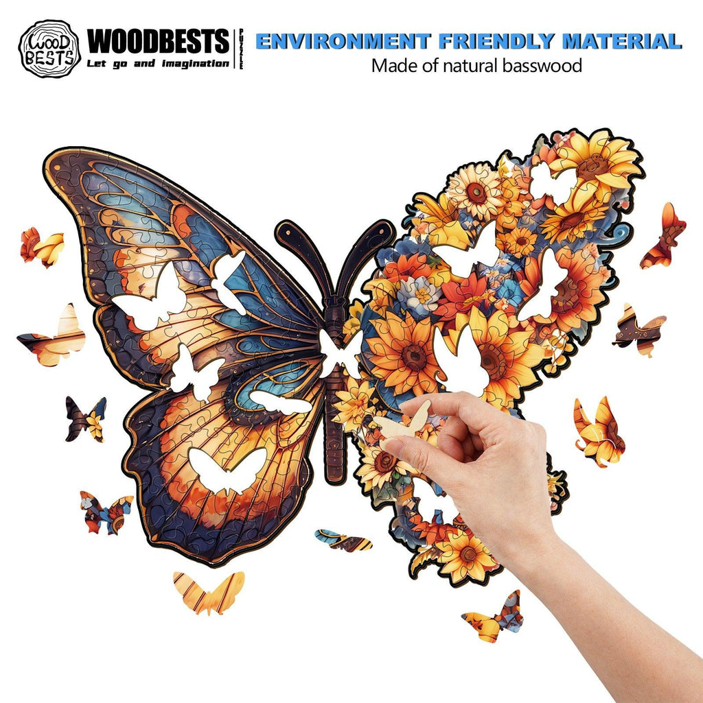 Butterfly Flower Wooden Jigsaw Puzzle