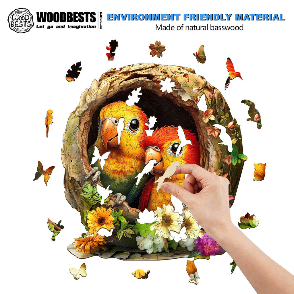 Naughty Parrot-2 Wooden Jigsaw Puzzle