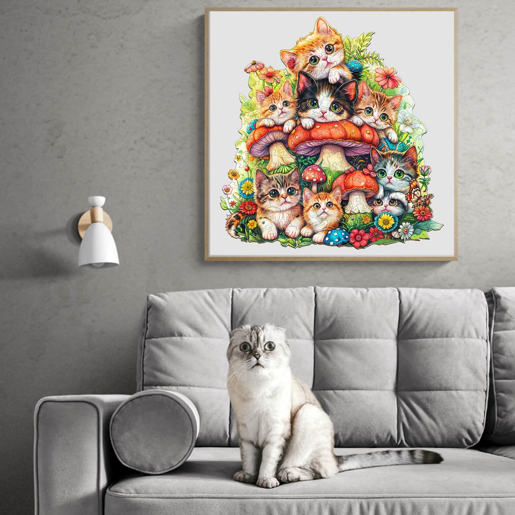 Cat Family Wooden Jigsaw Puzzle
