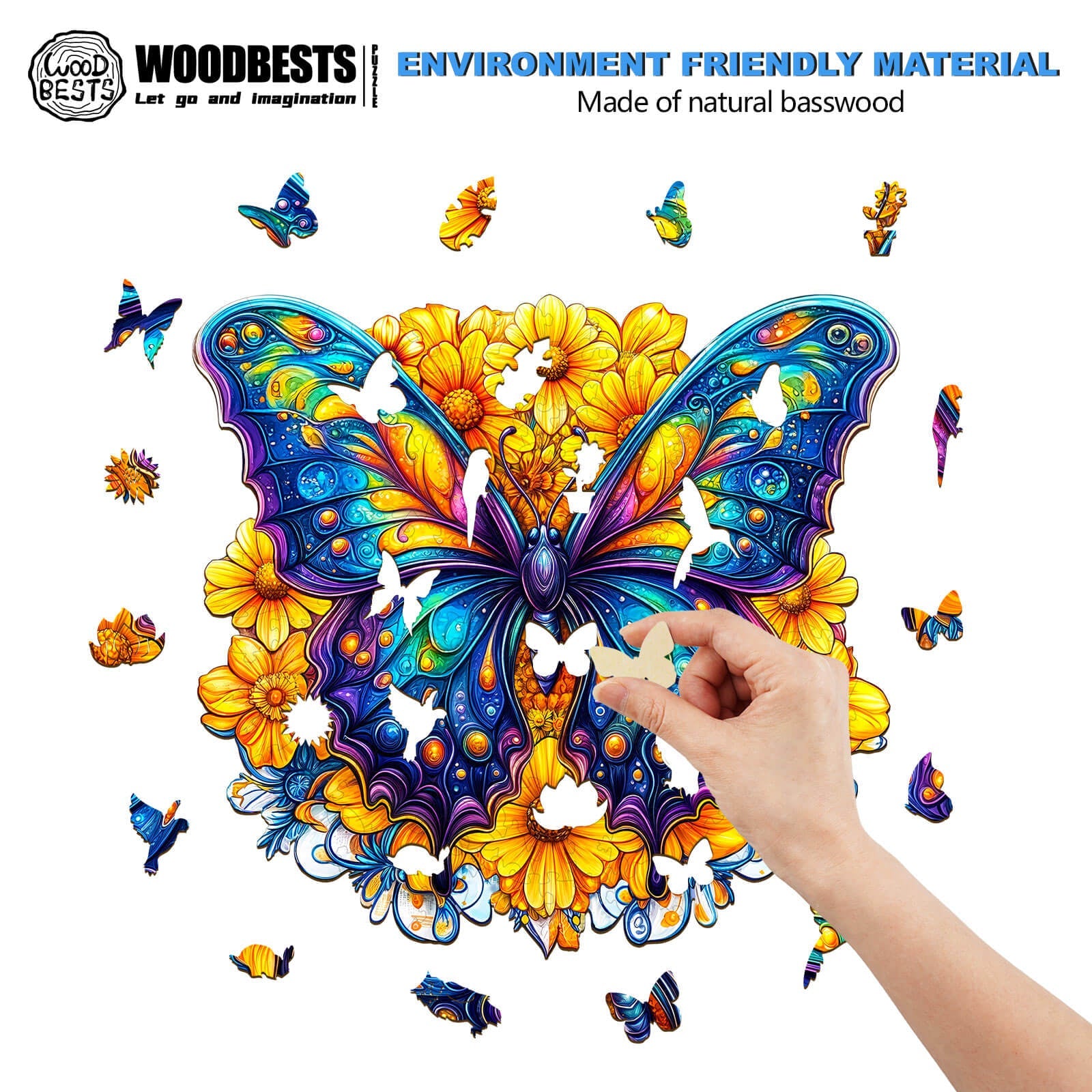 Morpho Butterfly Wooden Jigsaw Puzzle