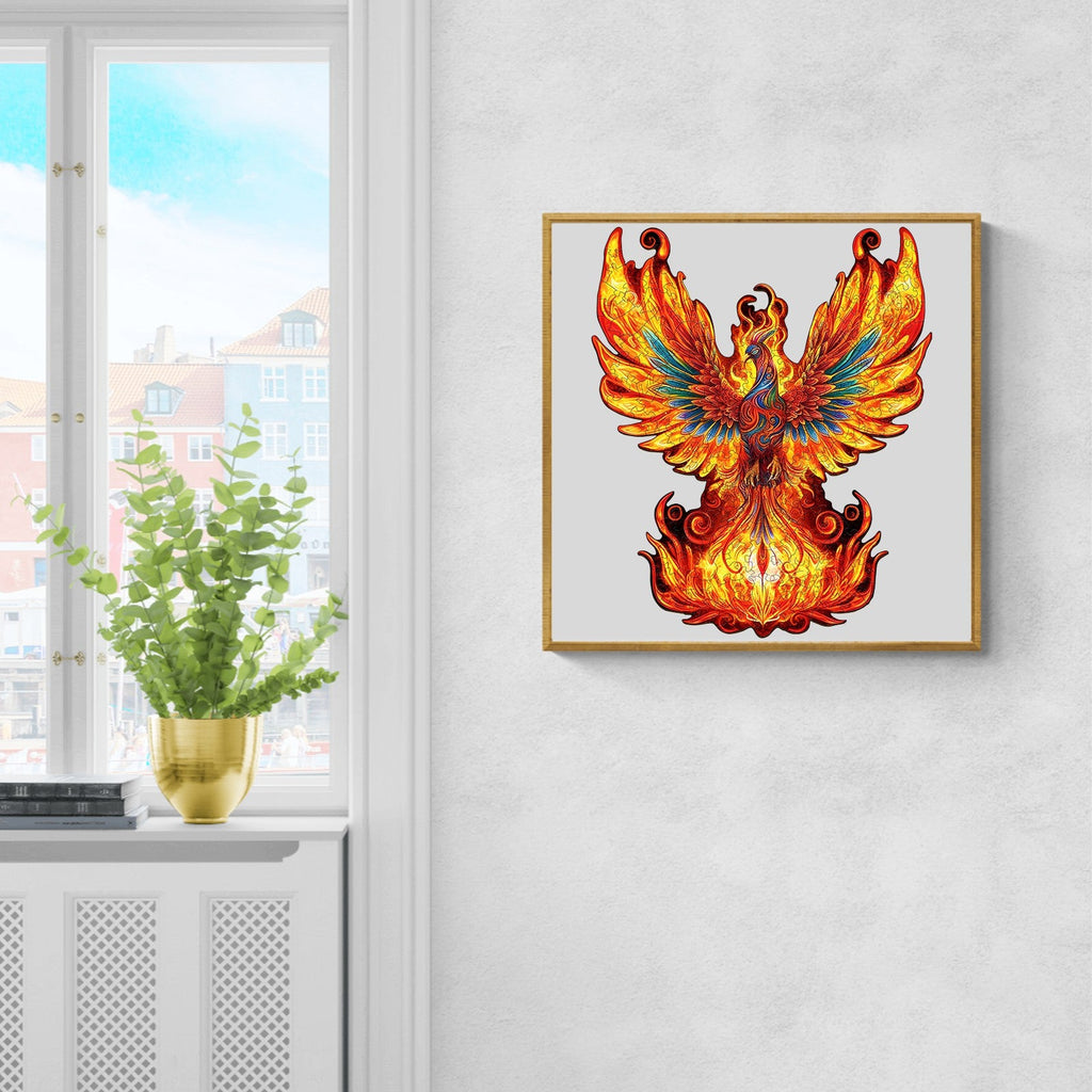 Flame-born Phoenix Wooden Jigsaw Puzzle