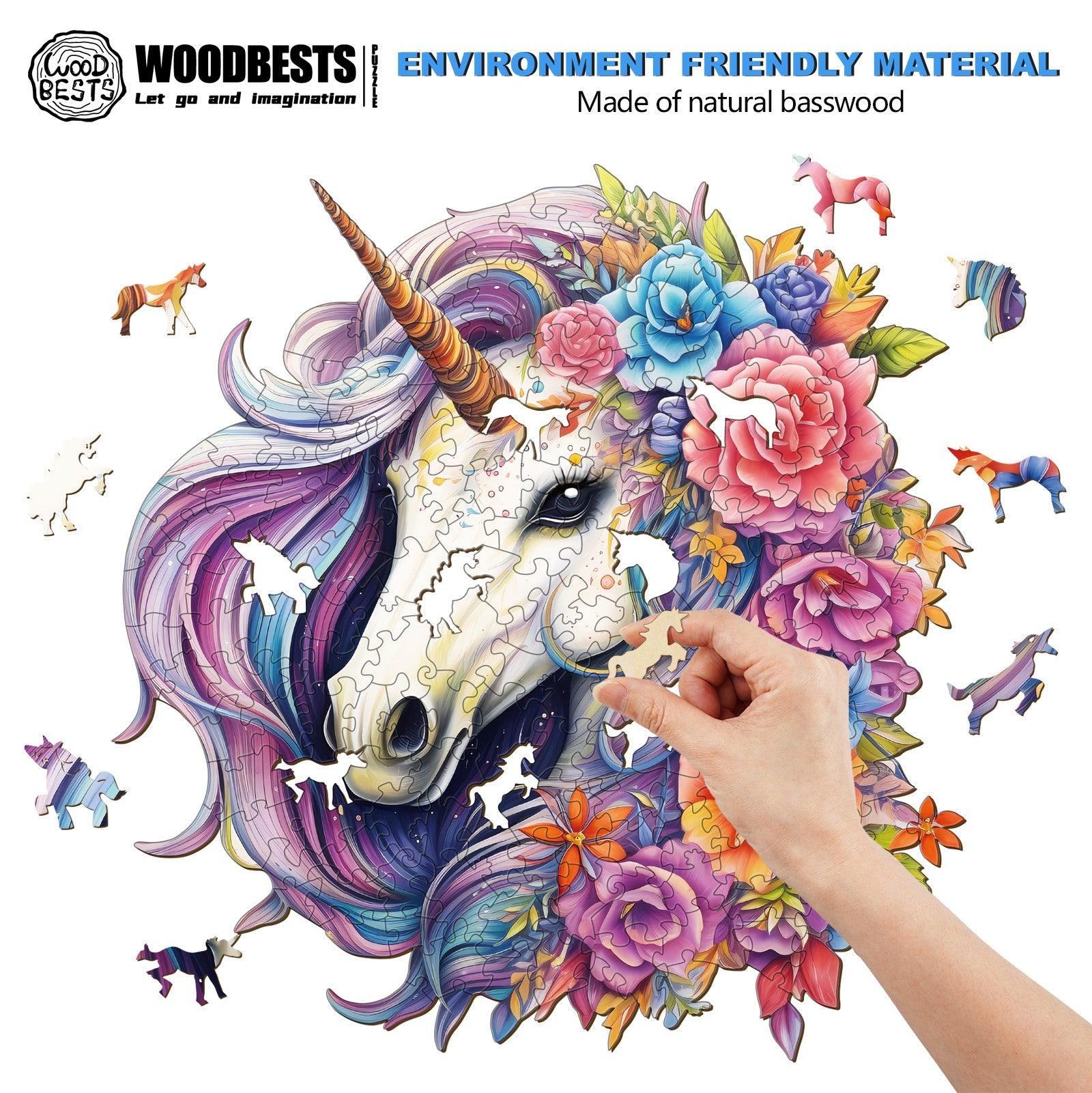 Rainbow Ponies Wooden Jigsaw Puzzle
