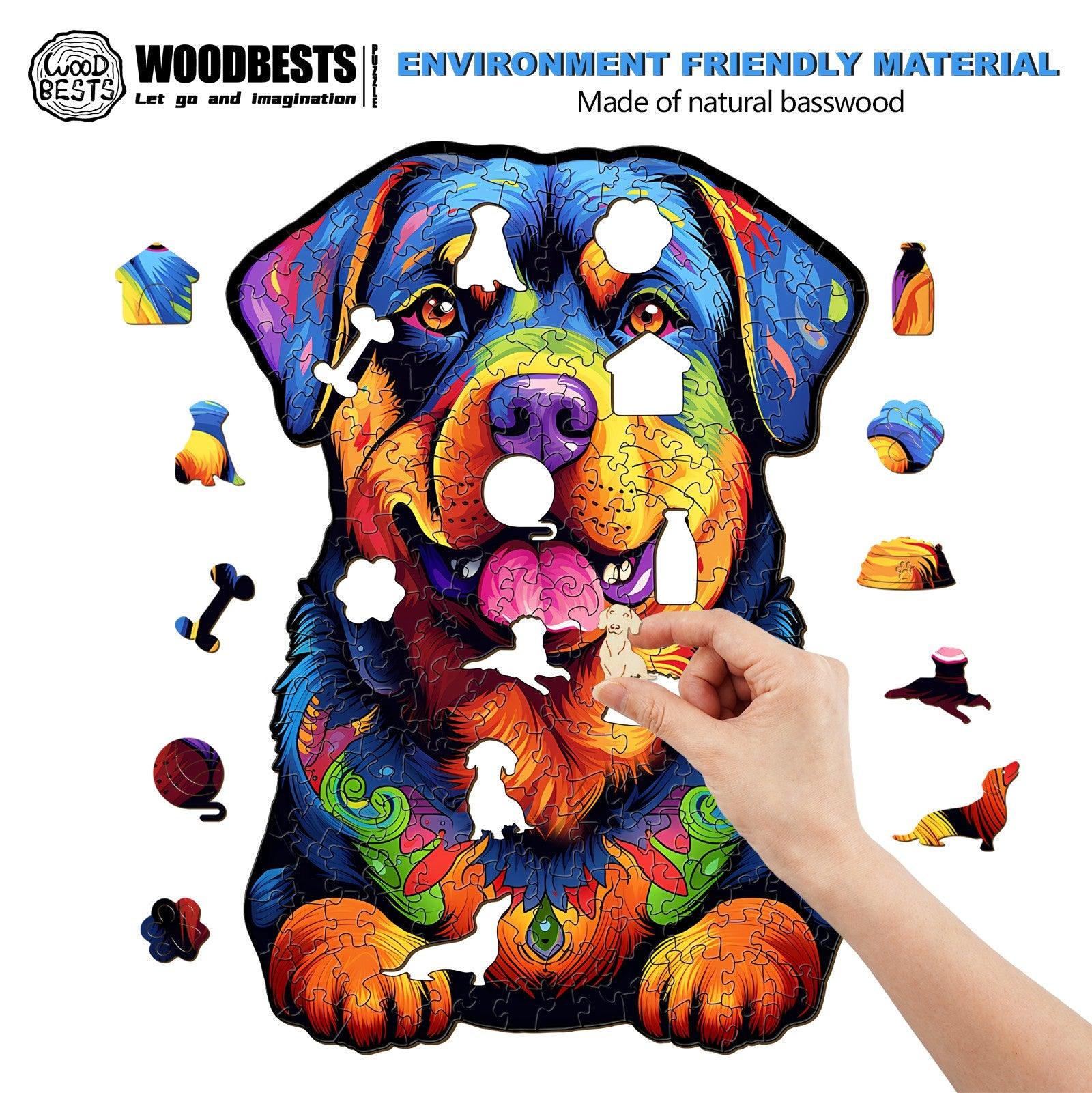 Rottweiler 2 Wooden Jigsaw Puzzle