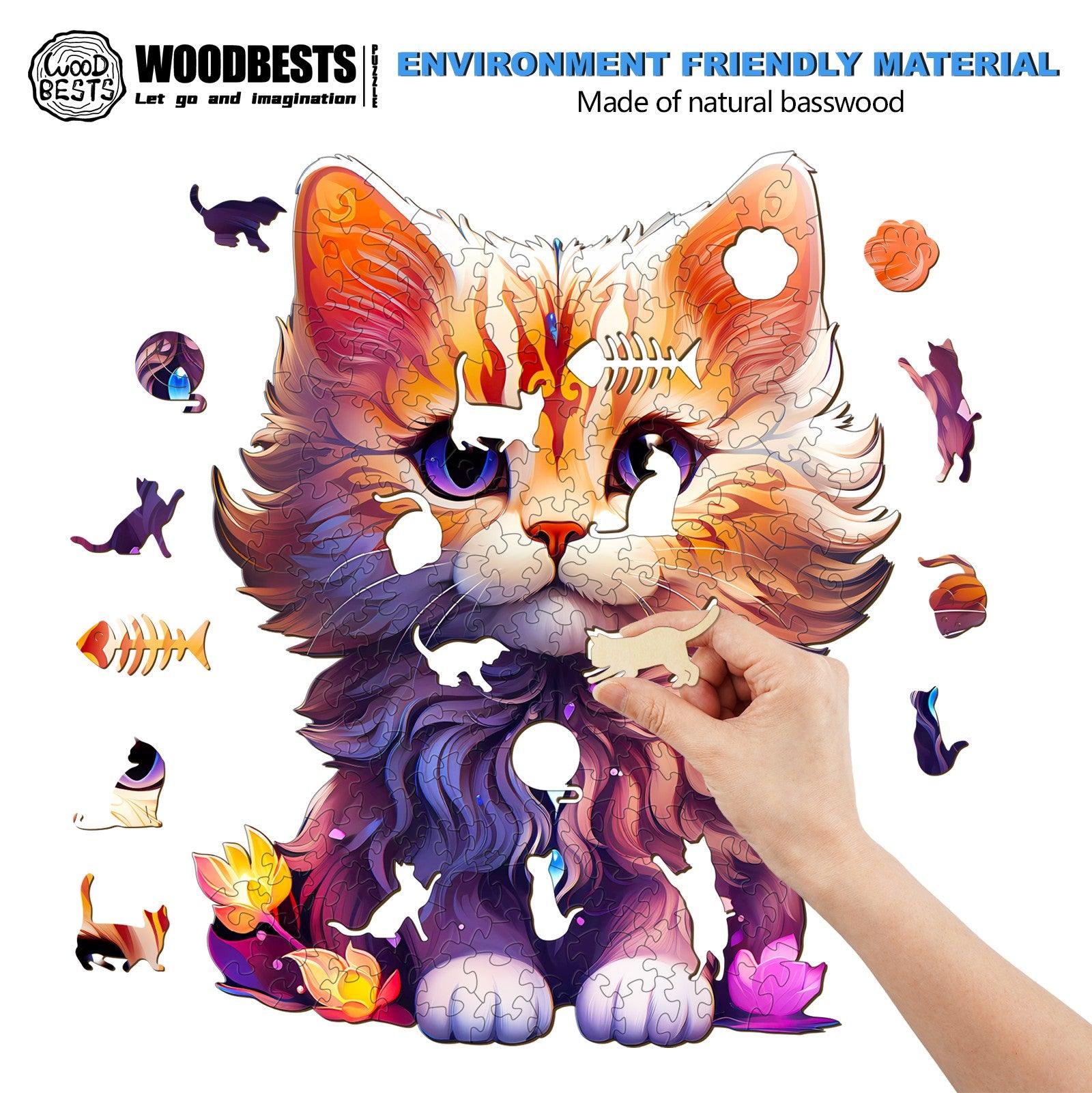 Cute Cat Wooden Jigsaw Puzzle