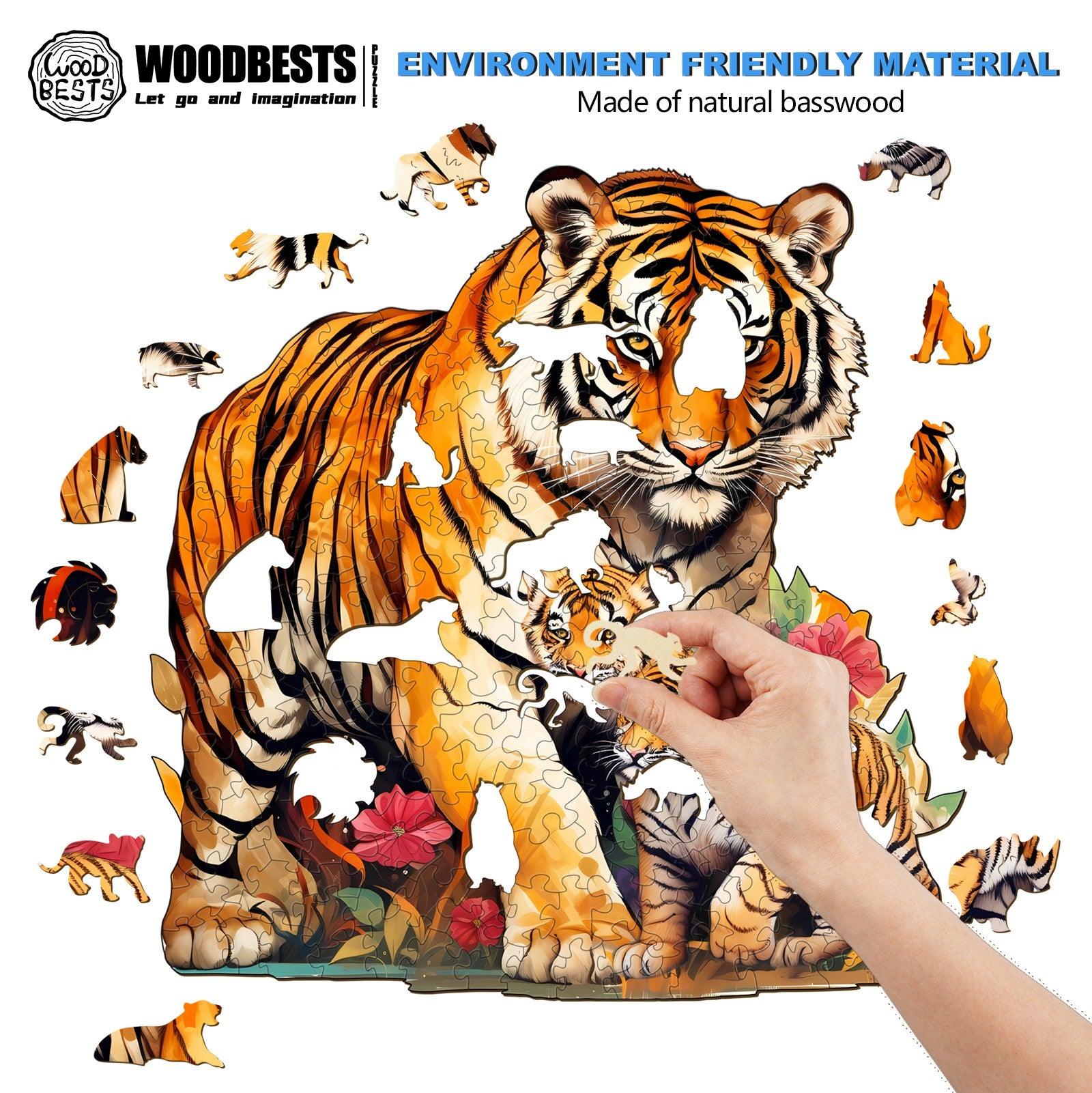 Tiger Family-2 Wooden Jigsaw Puzzle