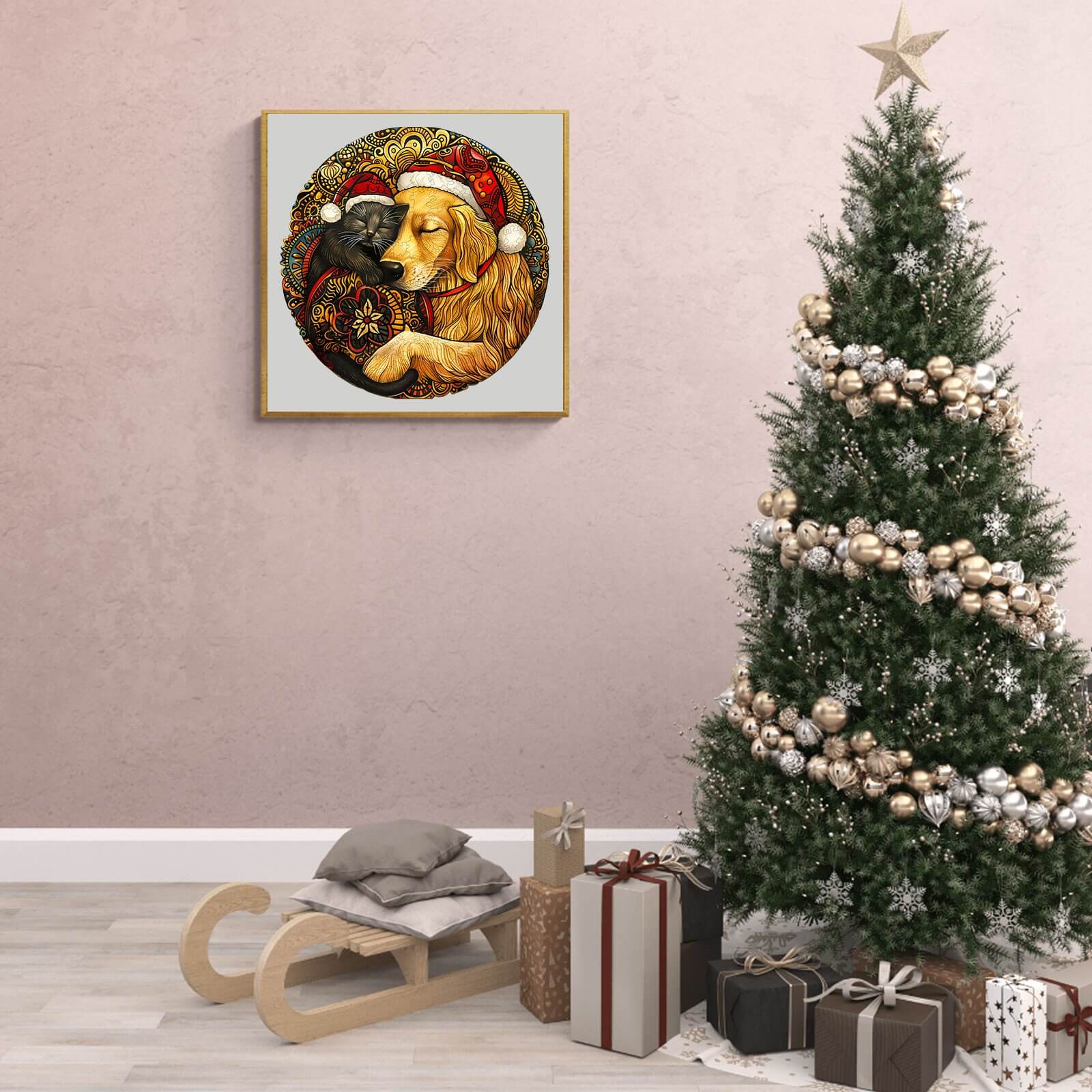 Warm Christmas Wooden Jigsaw Puzzle