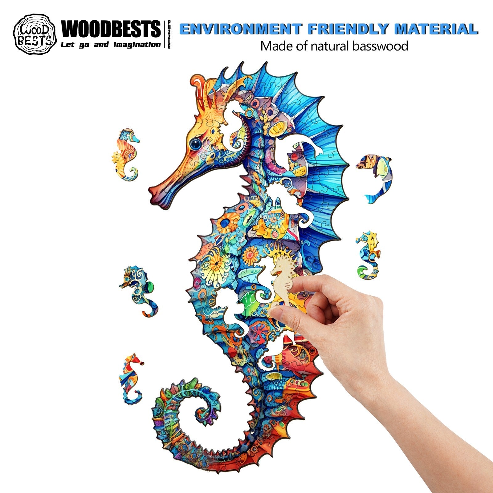 Seahorse 1 Wooden Jigsaw Puzzle