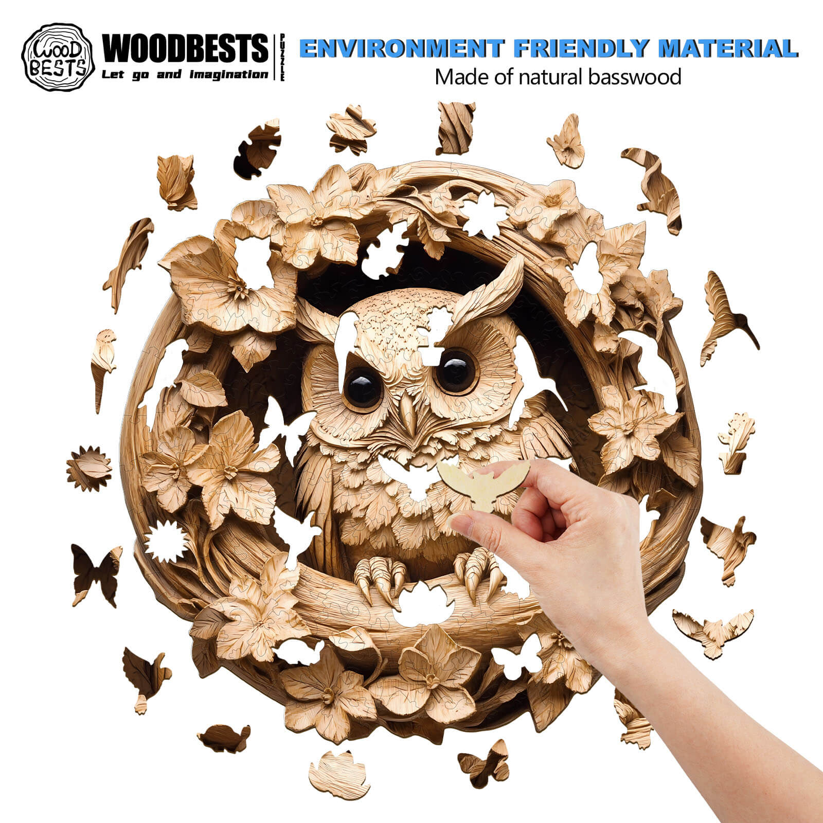 3D Owl-1 Wooden Jigsaw Puzzle