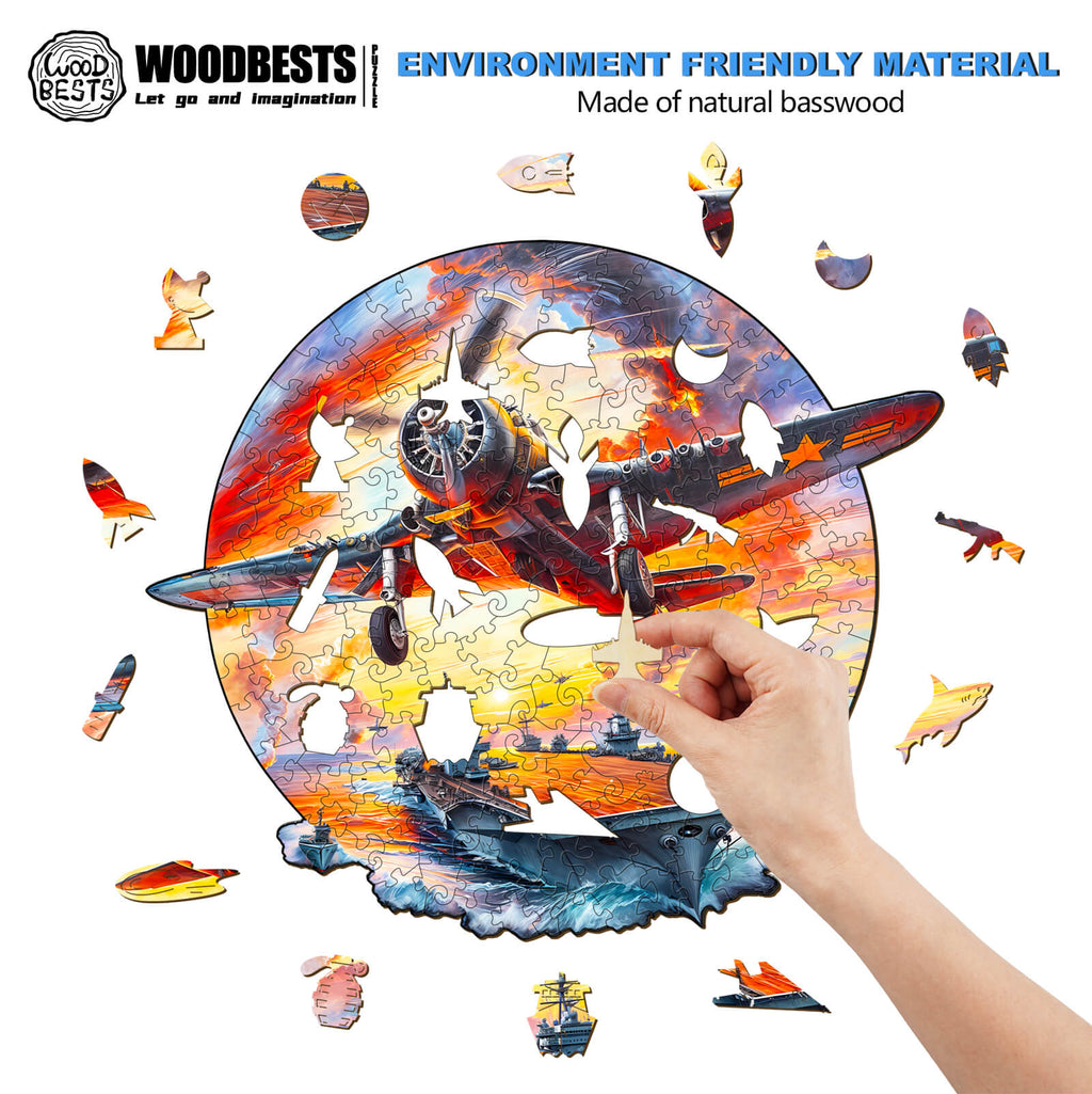 Fighter Plane Wooden Jigsaw Puzzle