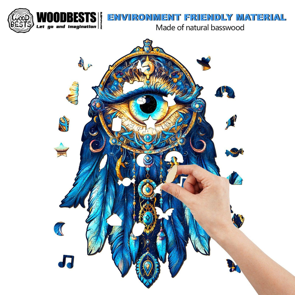 Gem Eye Dream Catcher Wooden Jigsaw Puzzle