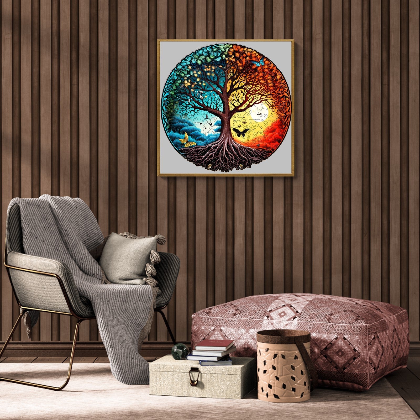 Yin Yang Tree Of Life 6 Wooden Jigsaw Puzzle