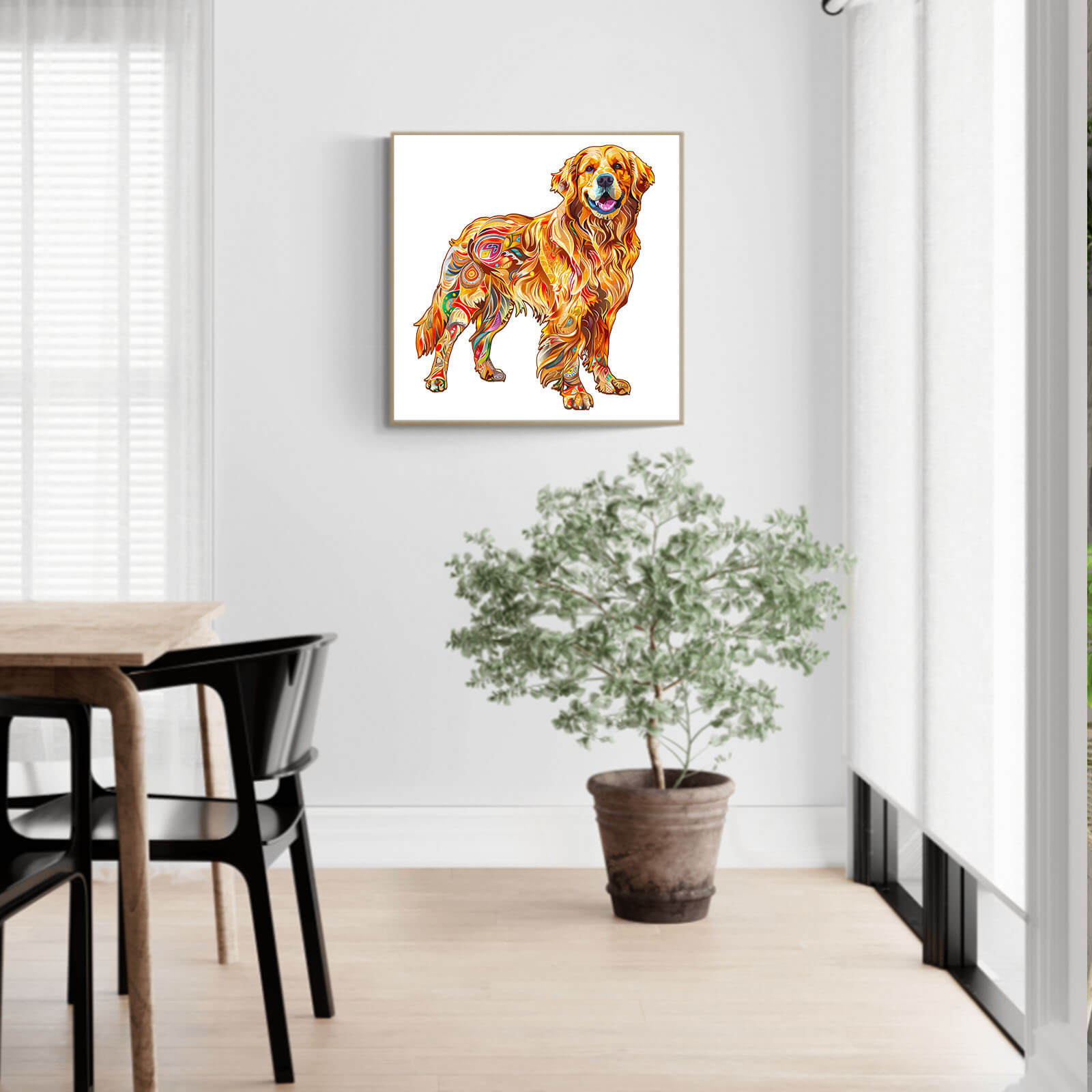 Handsome Golden Retriever Wooden Jigsaw Puzzle