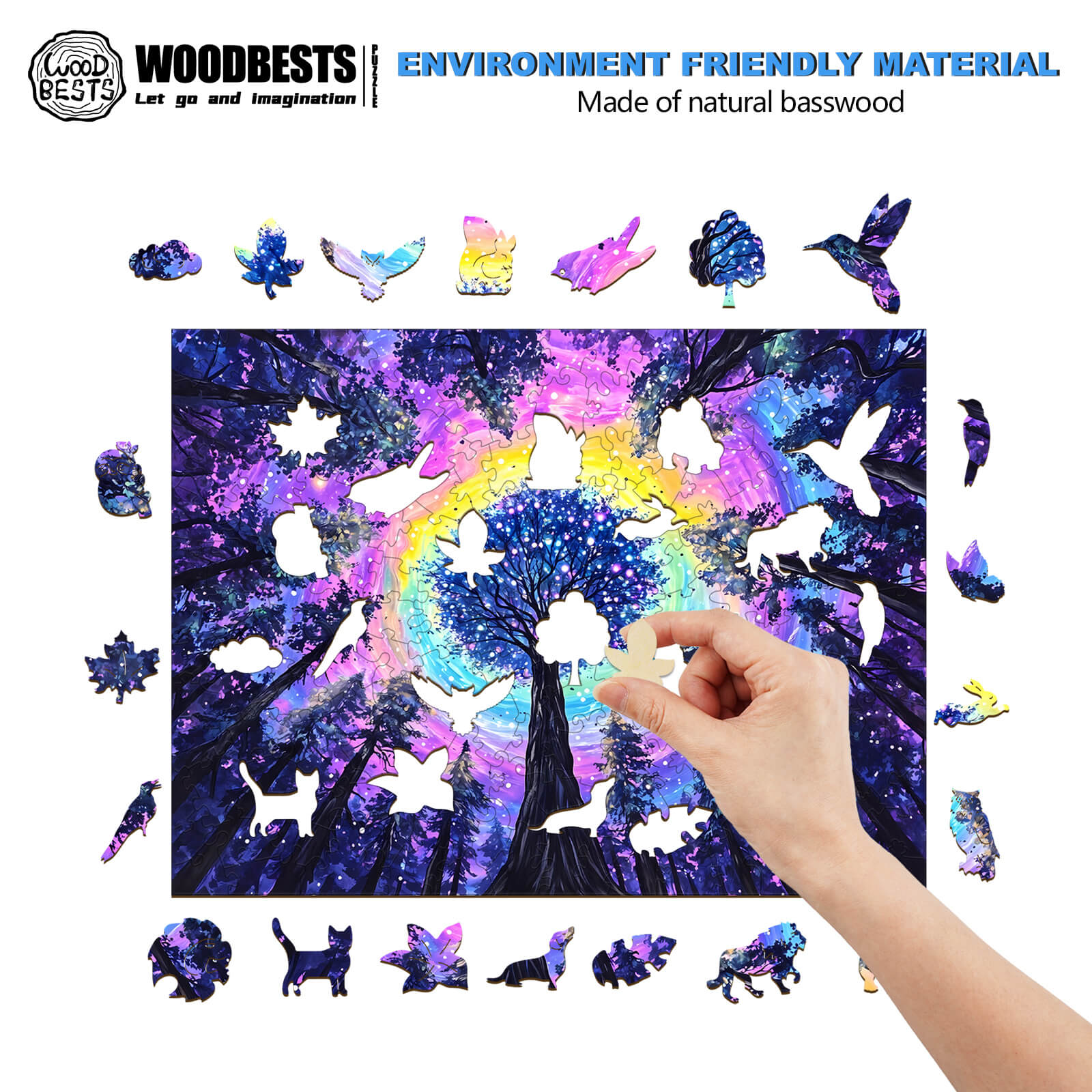 Colorful Gradient Wooden Jigsaw Puzzle