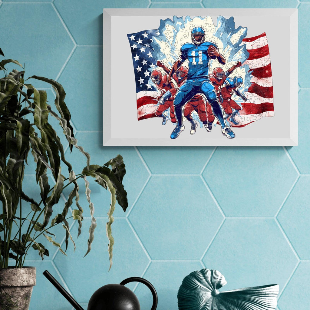 American Football Wooden Jigsaw Puzzle