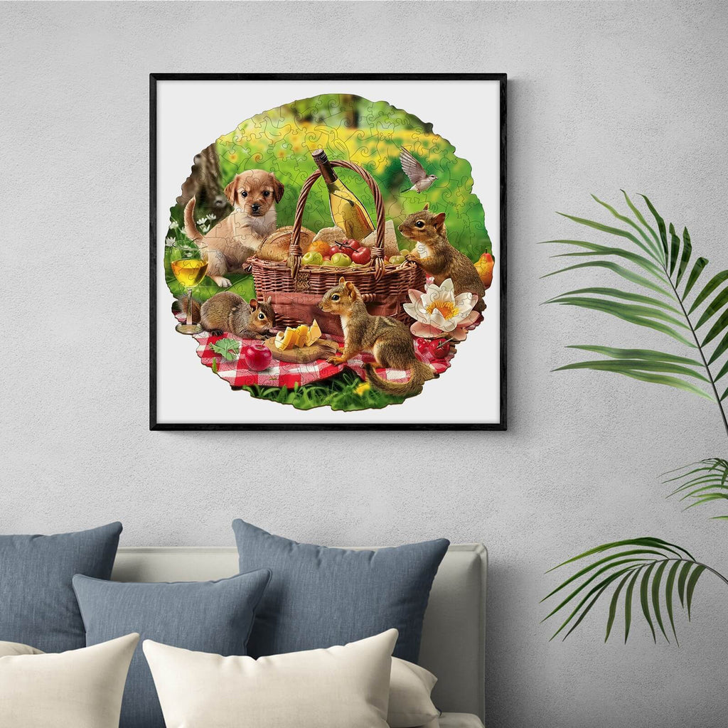 Animal Picnic Wooden Jigsaw Puzzle