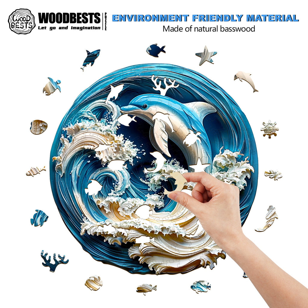 3D Dolphin-2 Wooden Jigsaw Puzzle