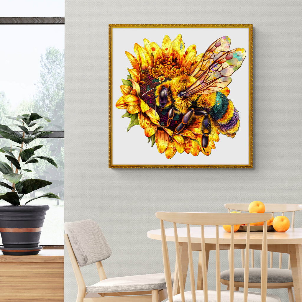 Bee Collecting Nectar Wooden Jigsaw Puzzle
