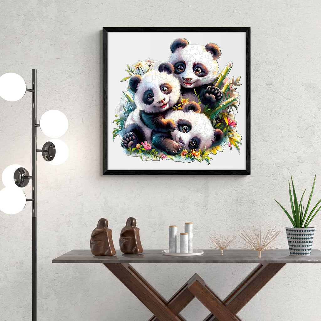 Panda Family Wooden Jigsaw Puzzle