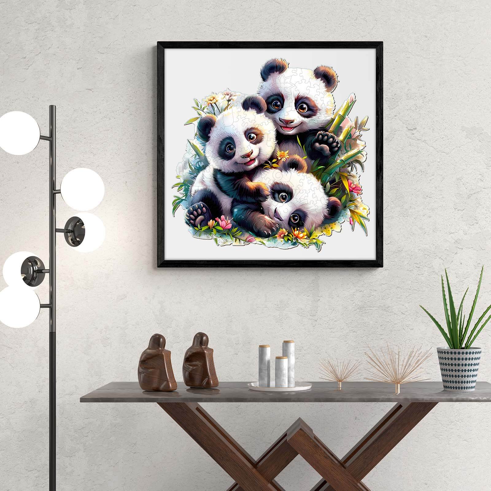 Panda Family Wooden Jigsaw Puzzle