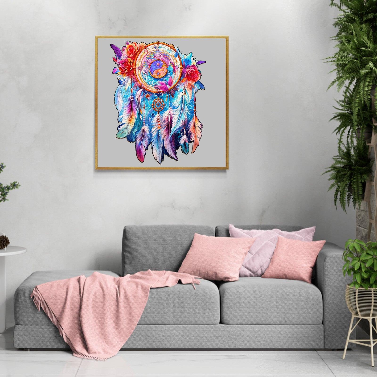 Yin Yang Dream Catcher Wooden Jigsaw Puzzle