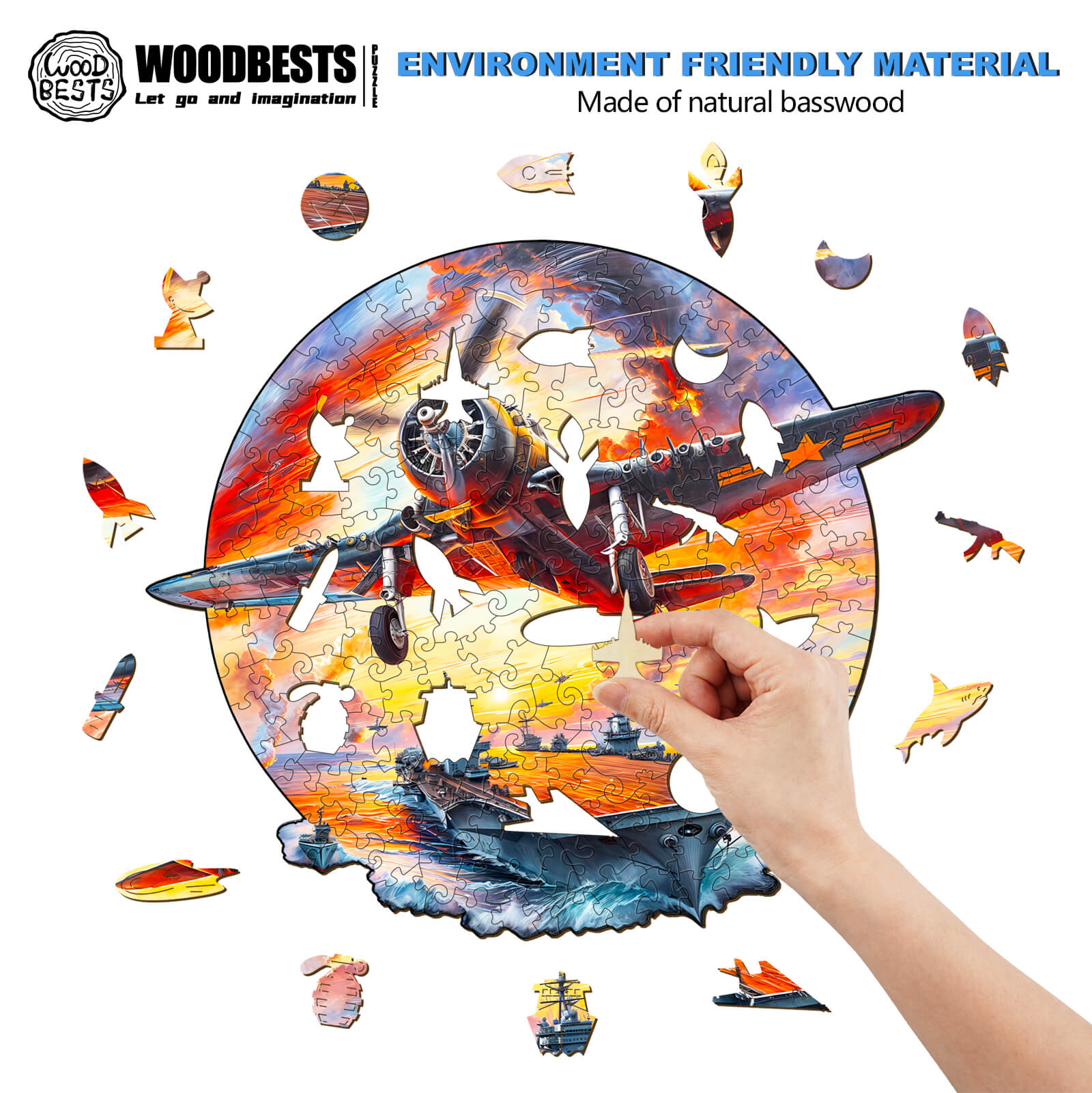 Fighter Plane Wooden Jigsaw Puzzle