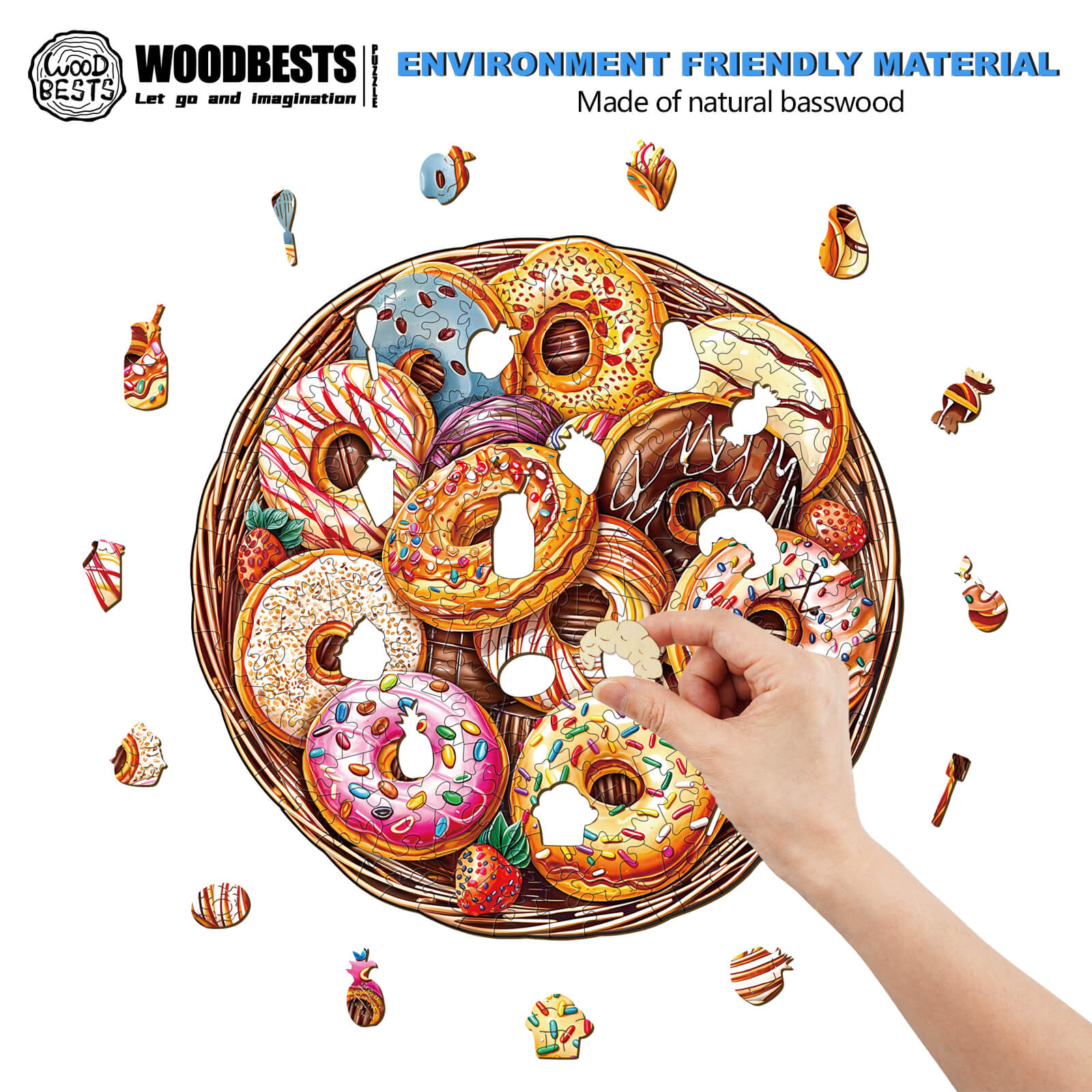 Donuts Wooden Jigsaw Puzzle